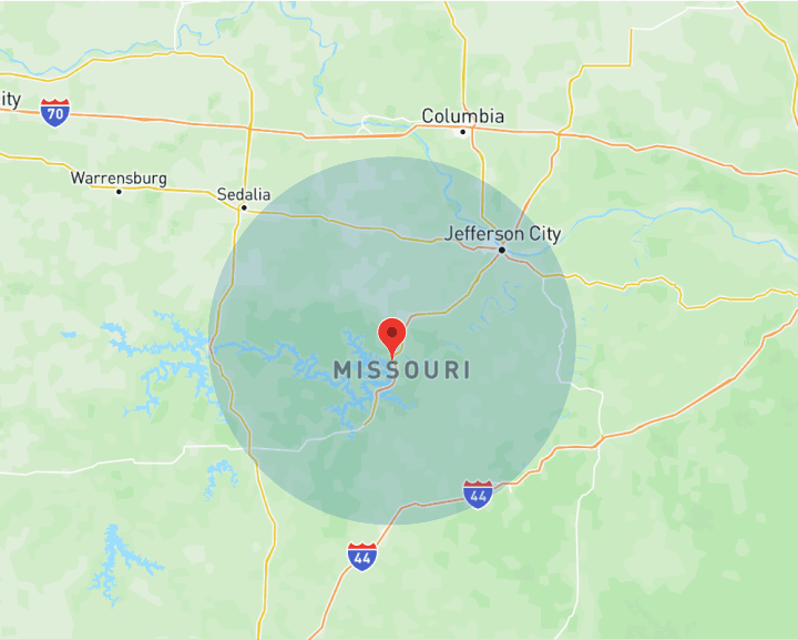 SafeGuard service area map for Mid-Missouri
